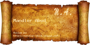Mandler Abod névjegykártya